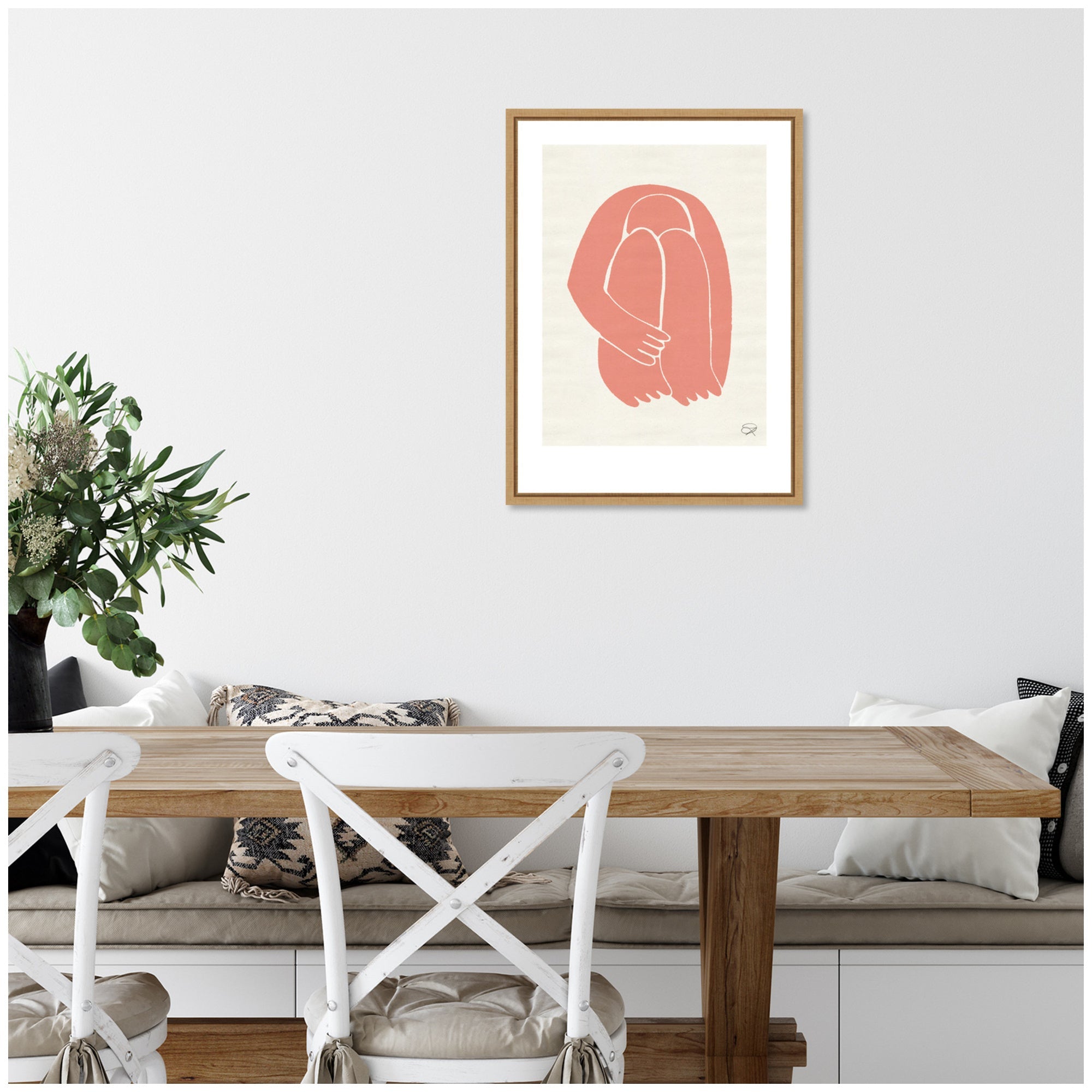 Sylvie Head Down 1 Terracotta Framed Canvas by Rocket Jack