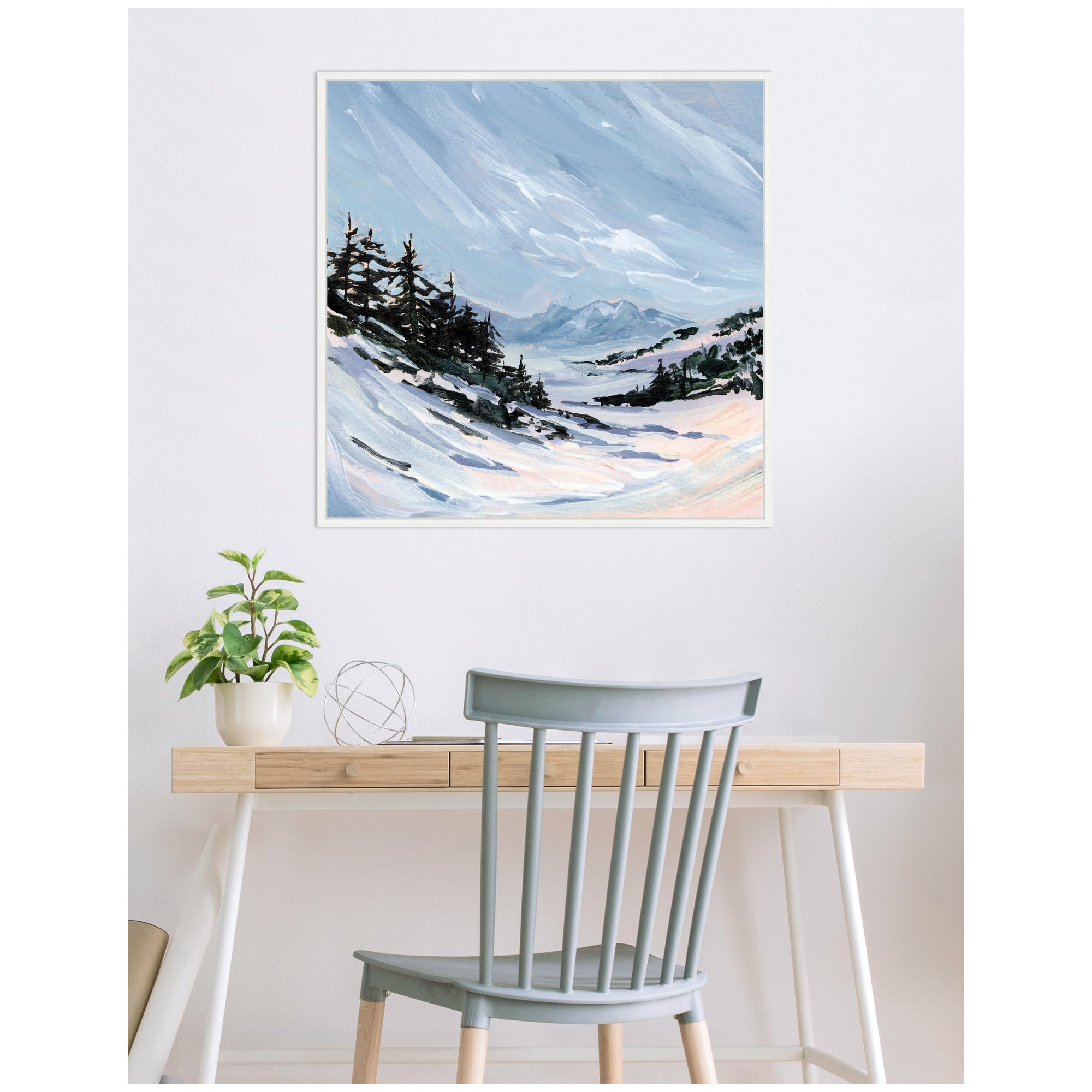 Ski Valley by Emily Kenney Framed Canvas Wall Art Print