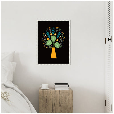 Sylvie Floral Yellow Vase Framed Canvas by Amber Leaders