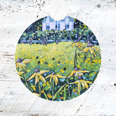 Car Coaster: Small Point Mackinac Island - Black Eyed Susans. Artist Christi Dreese by Dreese Fine Art - Resin Society