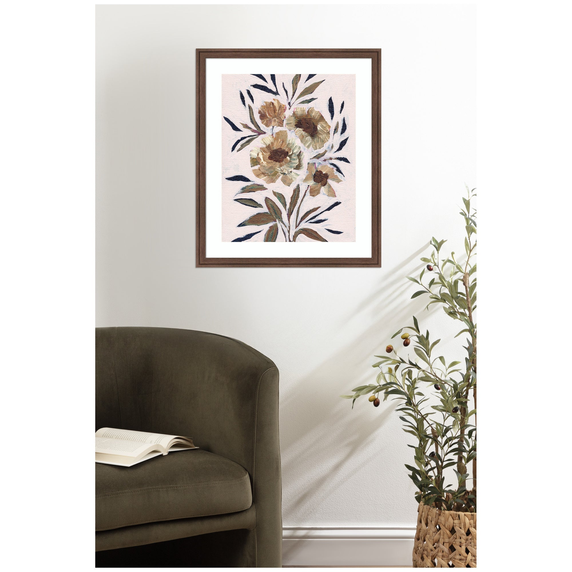Framed Art Muted Paintrely Florals by Nikita Jariwala
