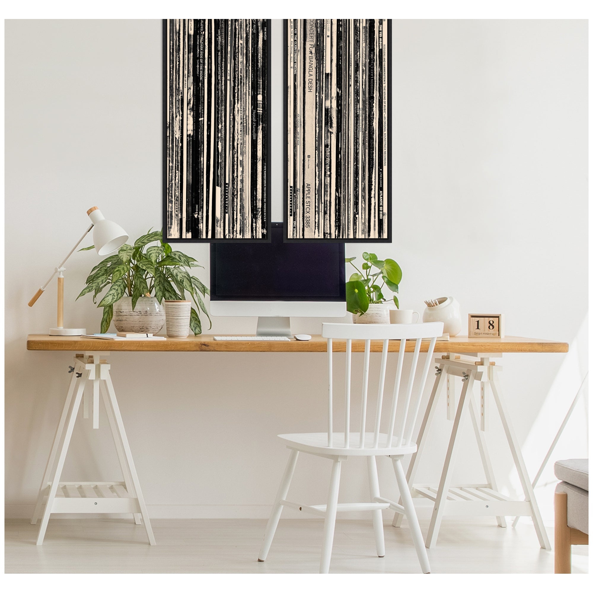 33 RPM Black and White Panel No.
1 & 2 2 Piece Framed Canvas Wall Art Set by Robert Cadloff