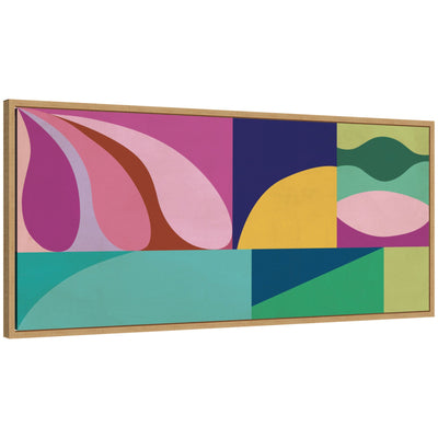 Abstract 02 Panel 1 by Rachel Lee framed canvas wall art print showing layered white, gray, and black abstract shapes