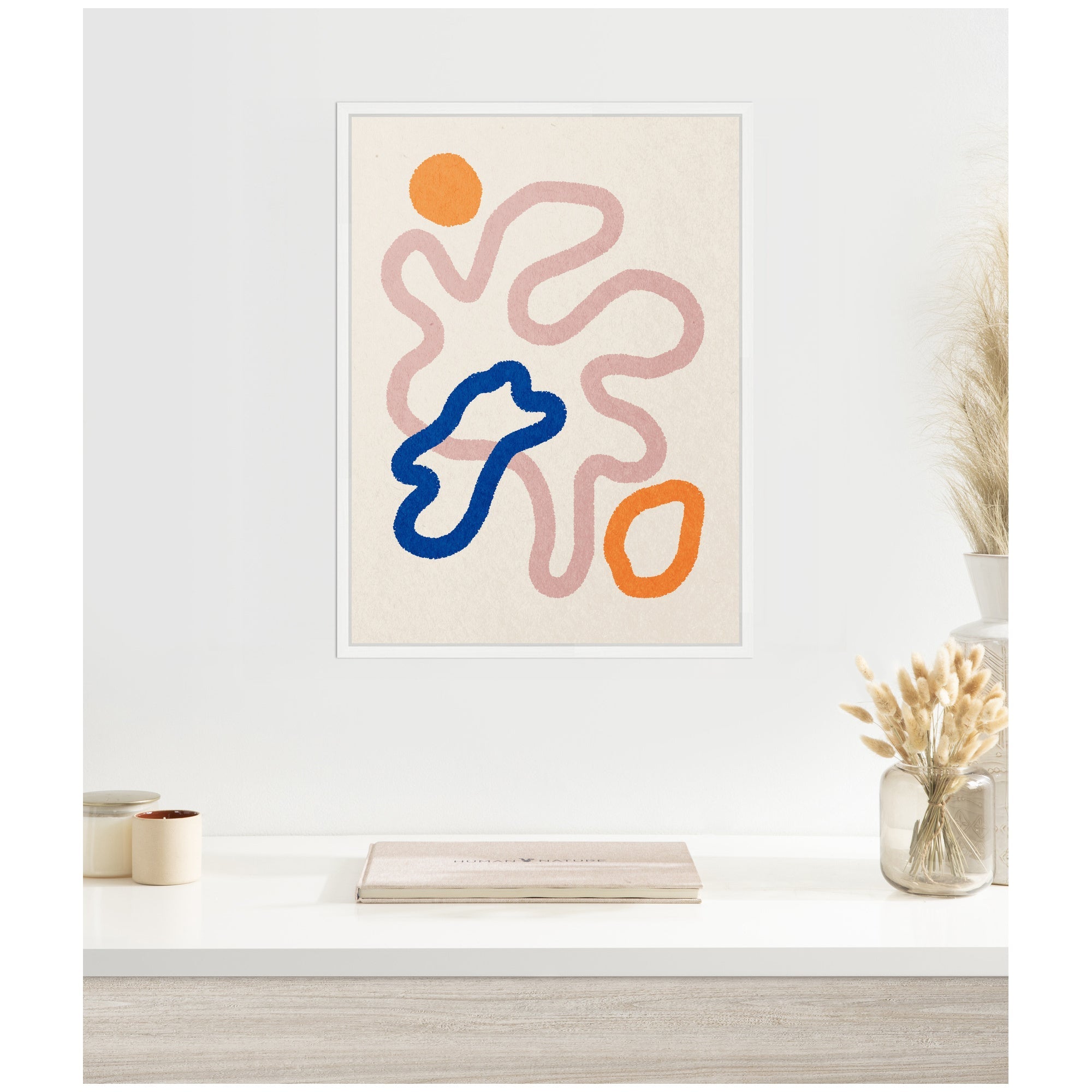 Sylvie Abstract Line Art Print 1 Framed Canvas by July Art Prints