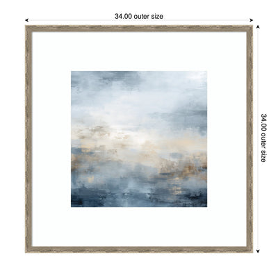 Tonal Abstract Oceanic Nautical Serenity Blue by The Creative Bunch Studio Framed Wall Art Print