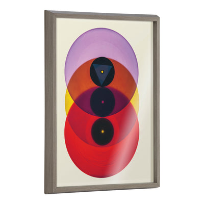 Blake Colorful Records Purple Red Framed Printed Glass by kateandlaurel - main product image for Resin Society