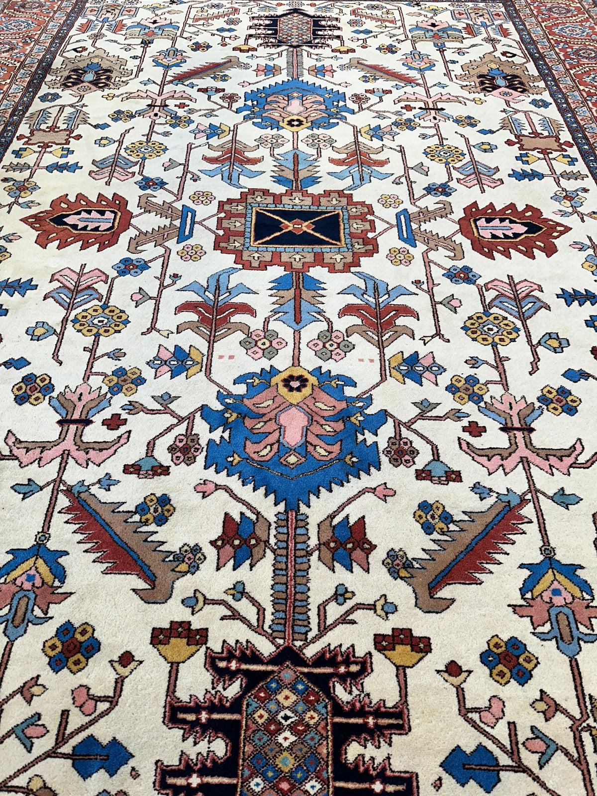 Hand-Knotted Vintage Afghani Serapi Wool Rug – 10'10" x 15'10" – by Rugistan - product image 9 for Resin Society