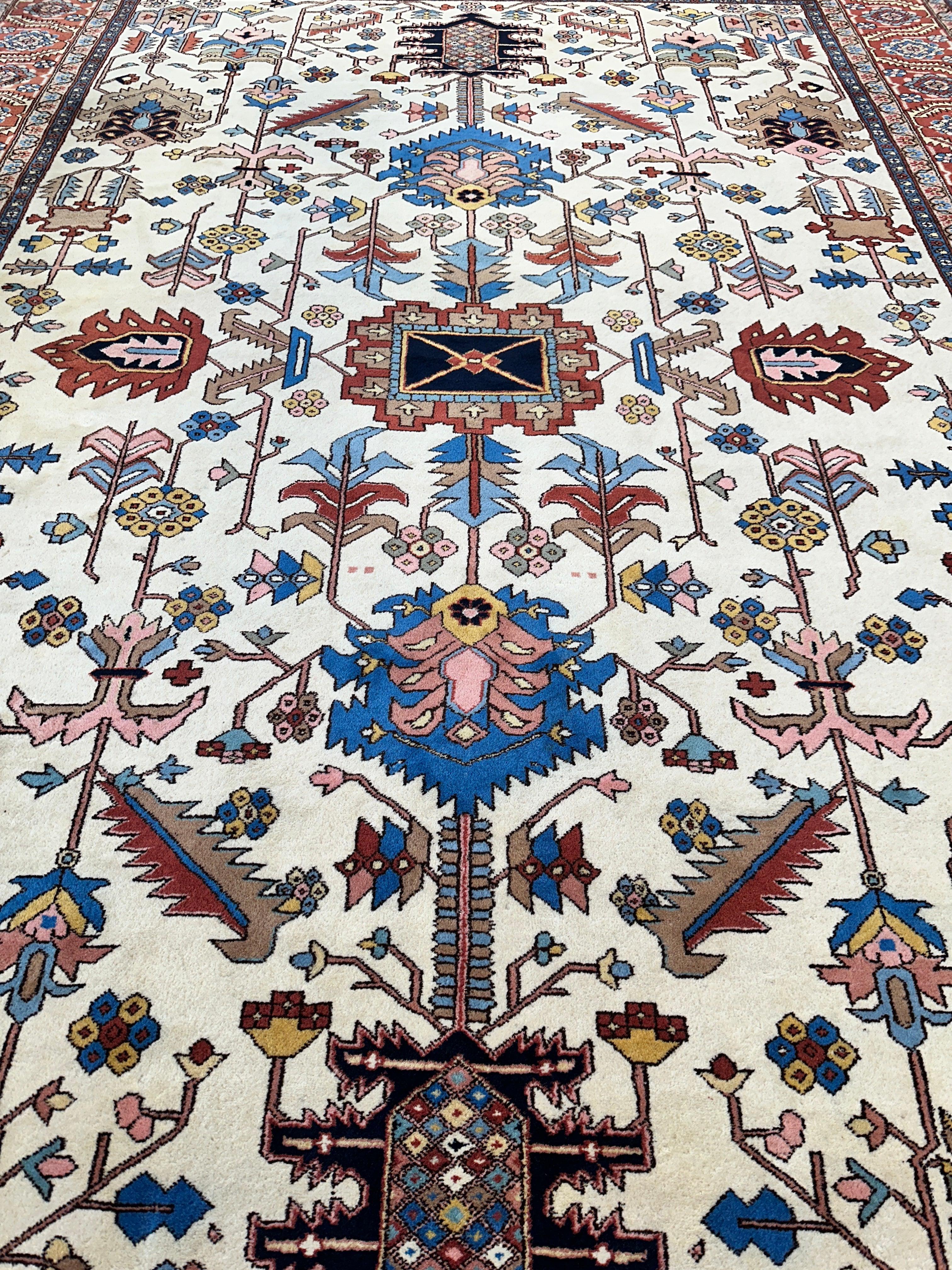 Hand-Knotted Vintage Afghani Serapi Wool Rug – 10'10" x 15'10" – by Rugistan - product image 9 for Resin Society