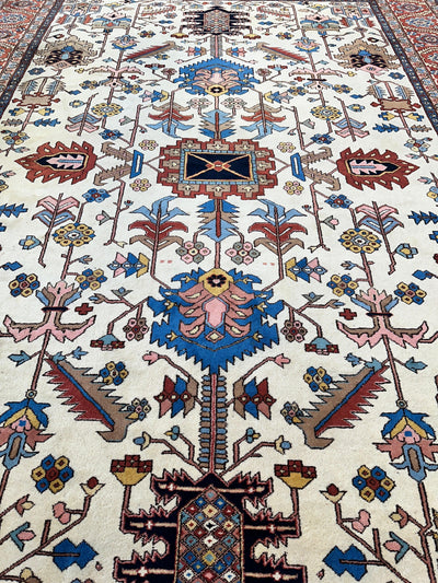 Hand-Knotted Vintage Afghani Serapi Wool Rug – 10'10" x 15'10" – by Rugistan - product image 9 for Resin Society