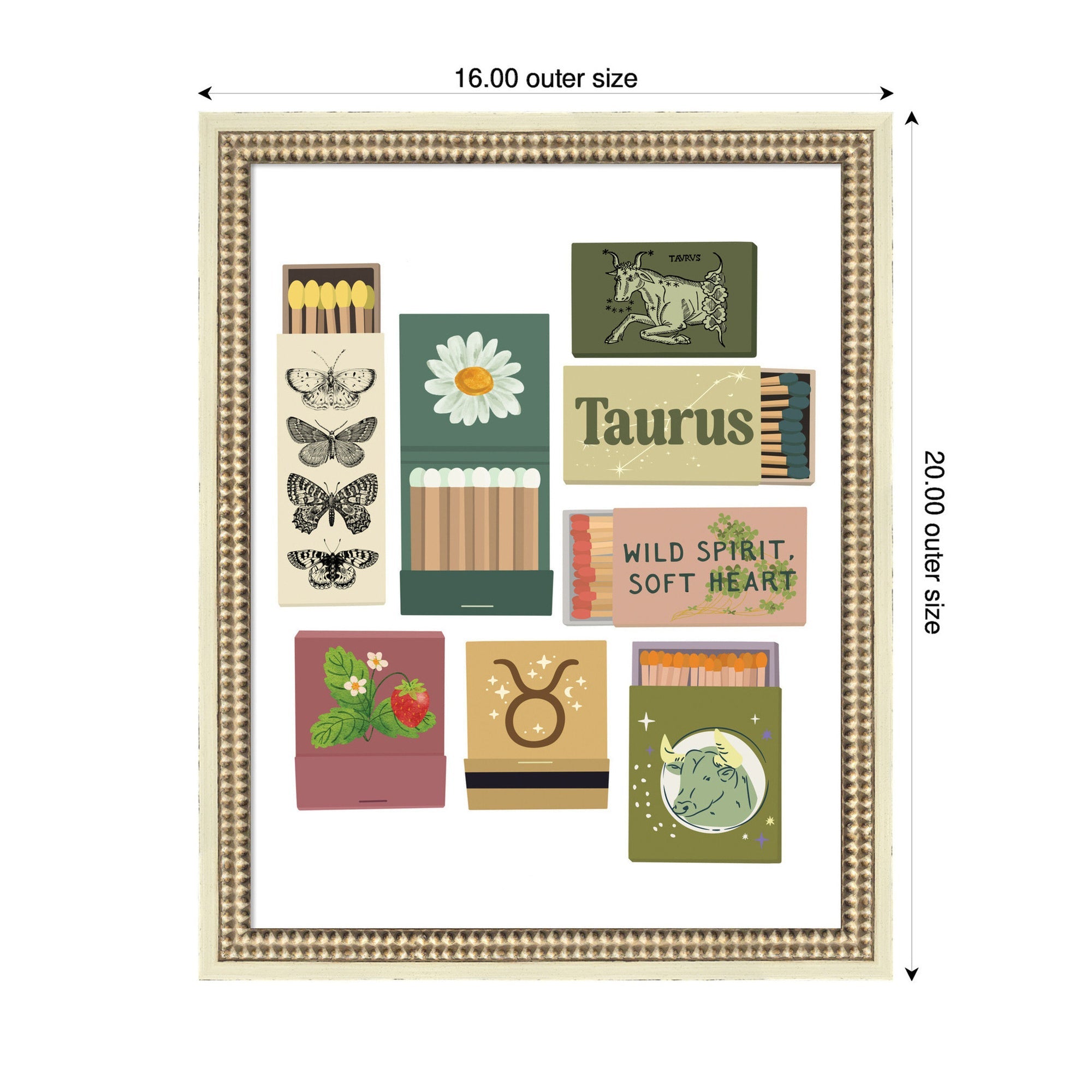 Taurus Matchbooks 14x18 FC by Megan Ryan Framed Wall Art Print