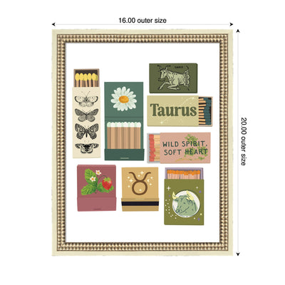 Taurus Matchbooks 14x18 FC by Megan Ryan Framed Wall Art Print