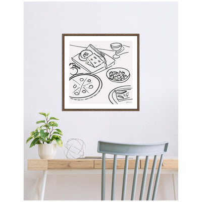 Dinner Club by Gabrielly Guedes Framed Canvas Wall Art Print