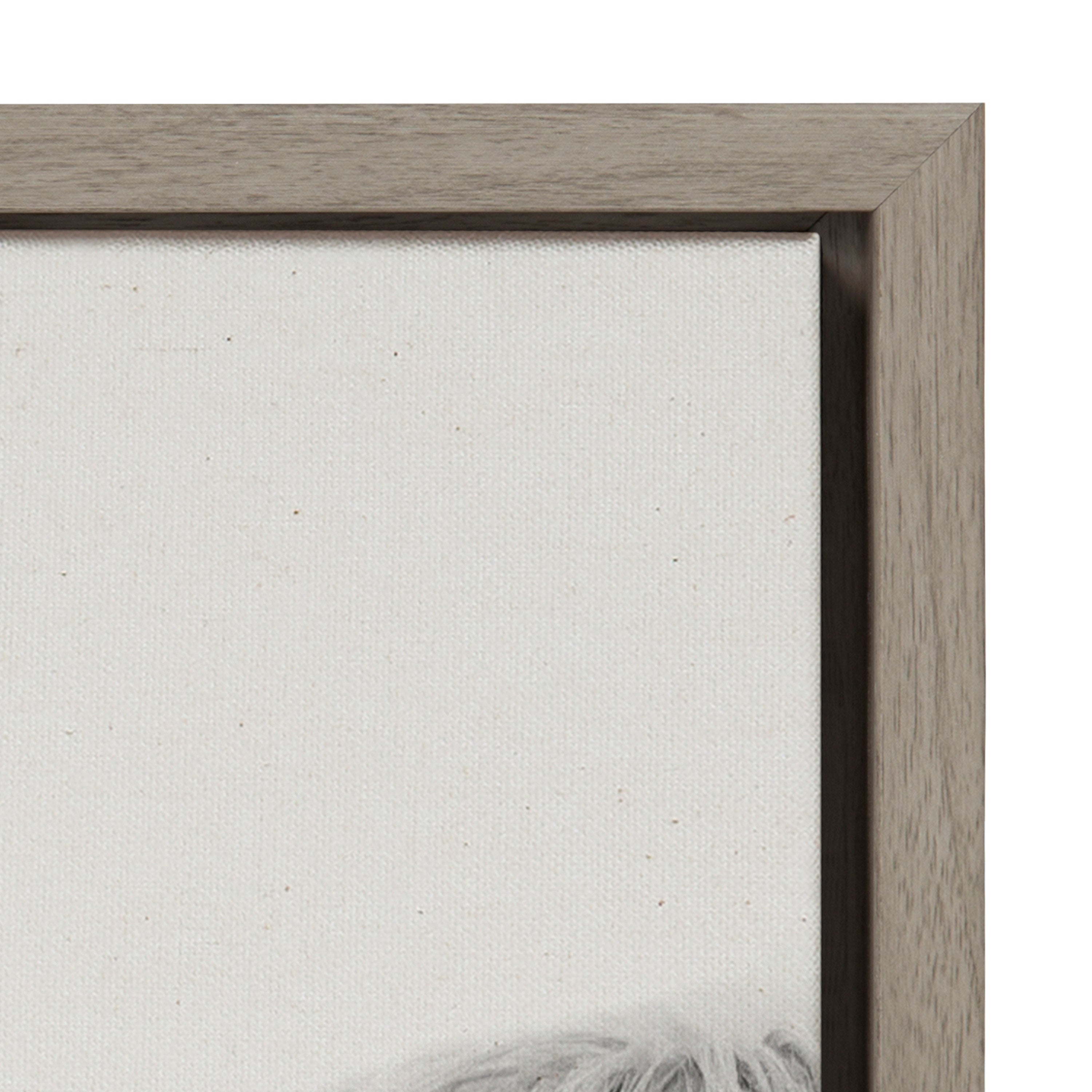 Sylvie Hey Dude Highland Cow Crop Framed Canvas by The Creative Bunch