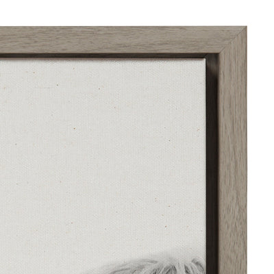 Sylvie Hey Dude Highland Cow Crop Framed Canvas by The Creative Bunch