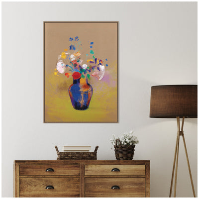 Fleurs Sur Fond Gris 1916 Odilon Redon by Nostalgia Prints Framed Canvas Wall Art Print