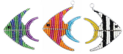 Handmade Beaded Angel Fish Keyring â€“ Haitian Artisan Gift.