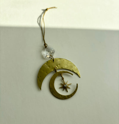 Love and Stardust Ornament with Vintage Glass Crystal