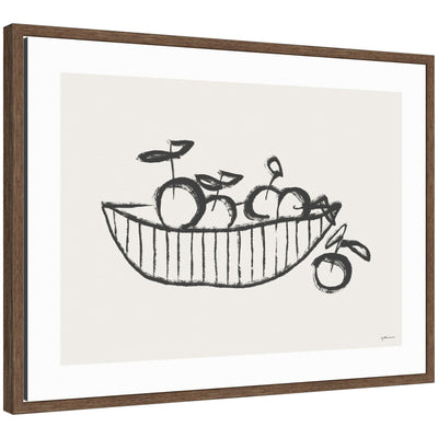 Orange Basket framed canvas wall art print by Gabrielly Guedes featuring vibrant orange basket imagery set in Sylvie designer frame