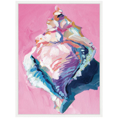 Sylvie Conch Shell Framed Canvas by Rachel Christopoulos
