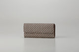 Long Wallet - New Grecian in Greige deer skin with white and gray lacquered dot pattern