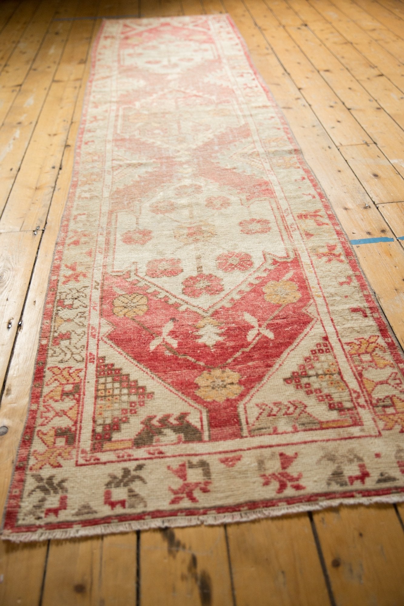 2.5x11 Vintage Distressed Oushak Rug Runner by Old New House® - product image 7 for Resin Society