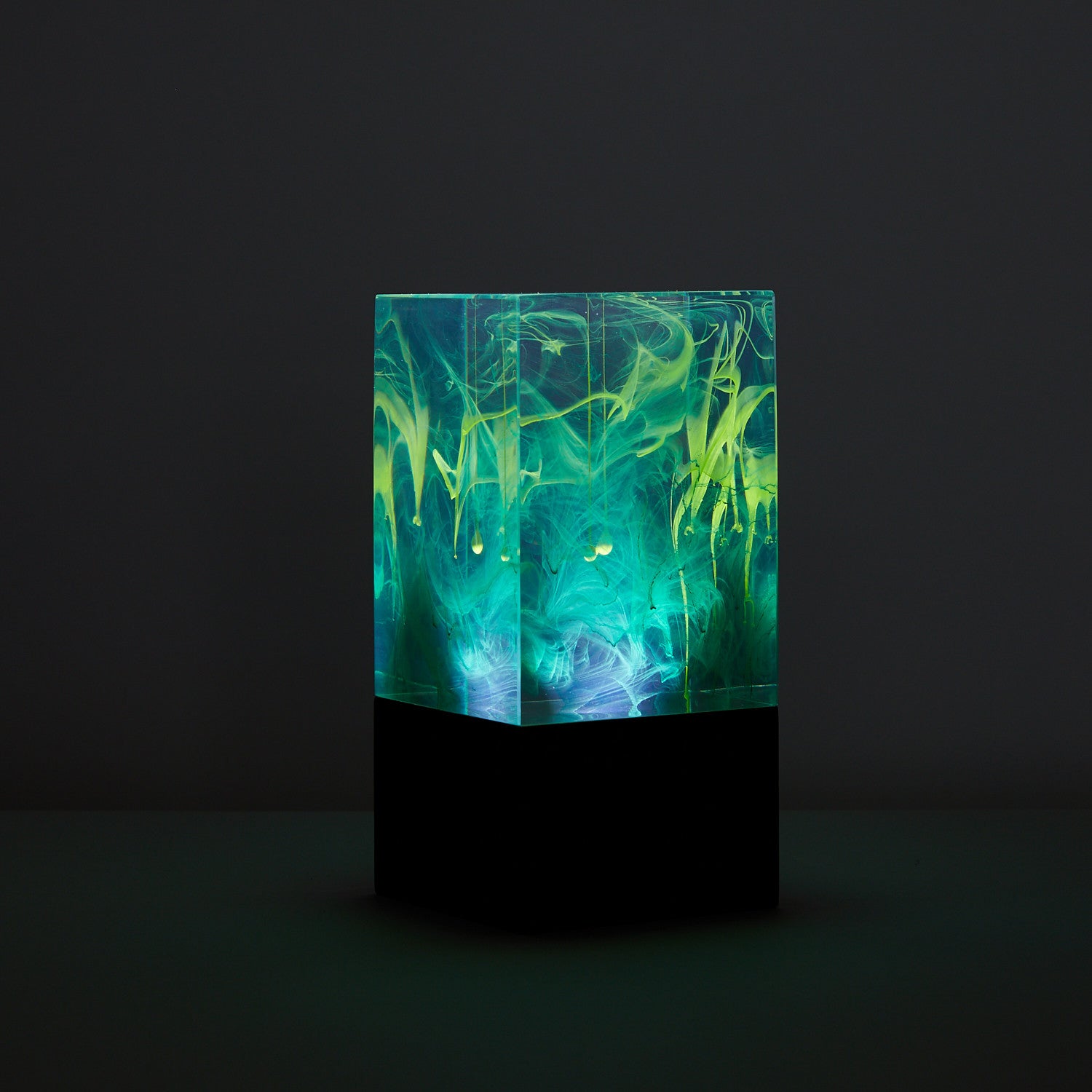 Aurora Resin LED Lamp – handcrafted resin table décor with warm white light