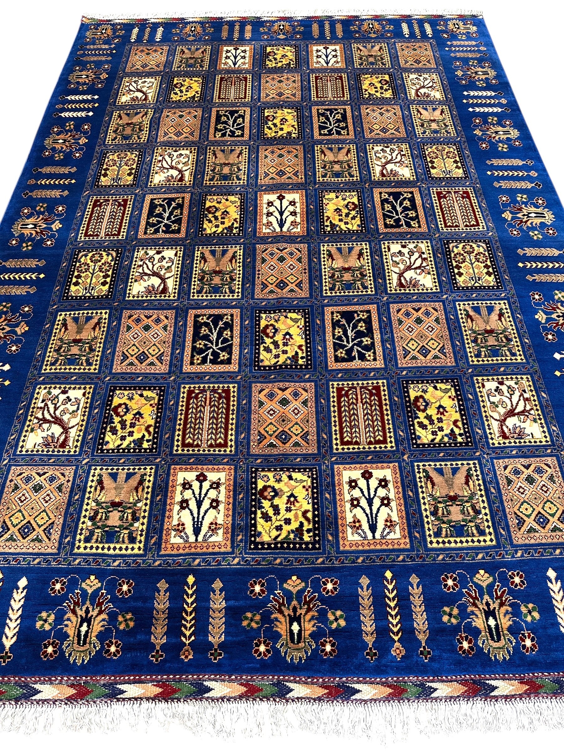 6'9″ x 10' Hand-Knotted Afghani Bakhtiari Wool Rug – Persian Garden by Rugistan - product image 2 for Resin Society
