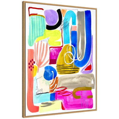 Sylvie Abstract 11 Framed Canvas showing abstract art in muted tones, framed with a light polystyrene frame