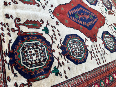 Hand-Knotted Afghani Kazak Wool Rug - 4'8" x 7'2" by Rugistan - product image 5 for Resin Society
