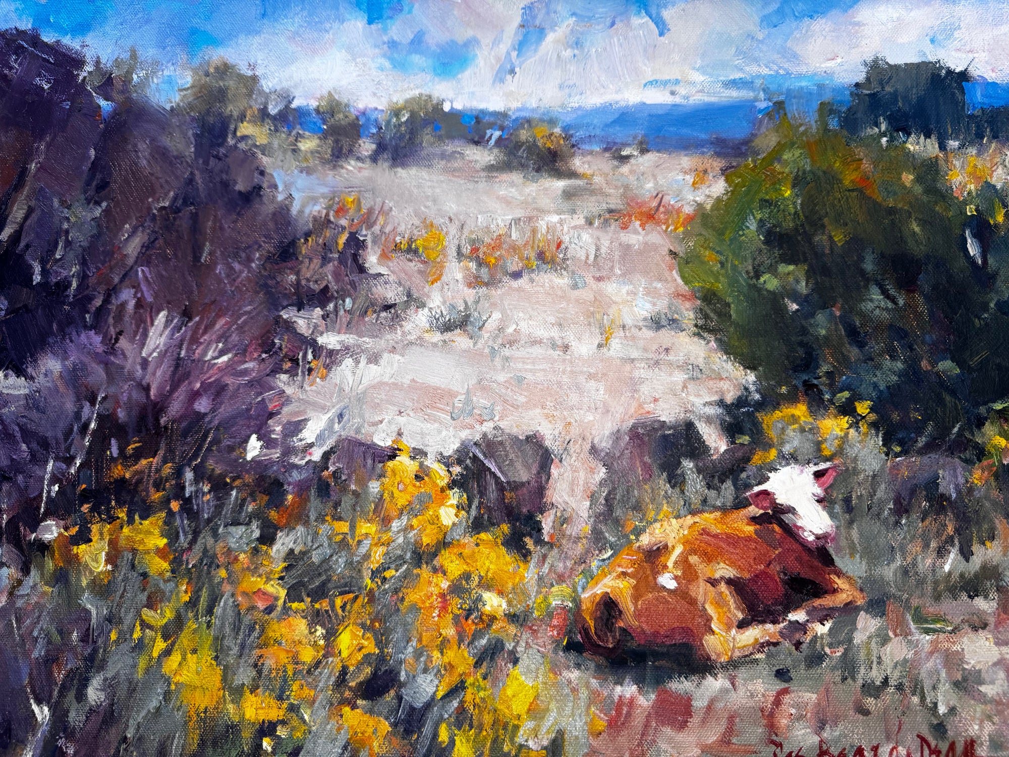 Seventy Six painting by John Beard Collection, 16x20 gallery wrap canvas showing a subtle abstract coastal scene