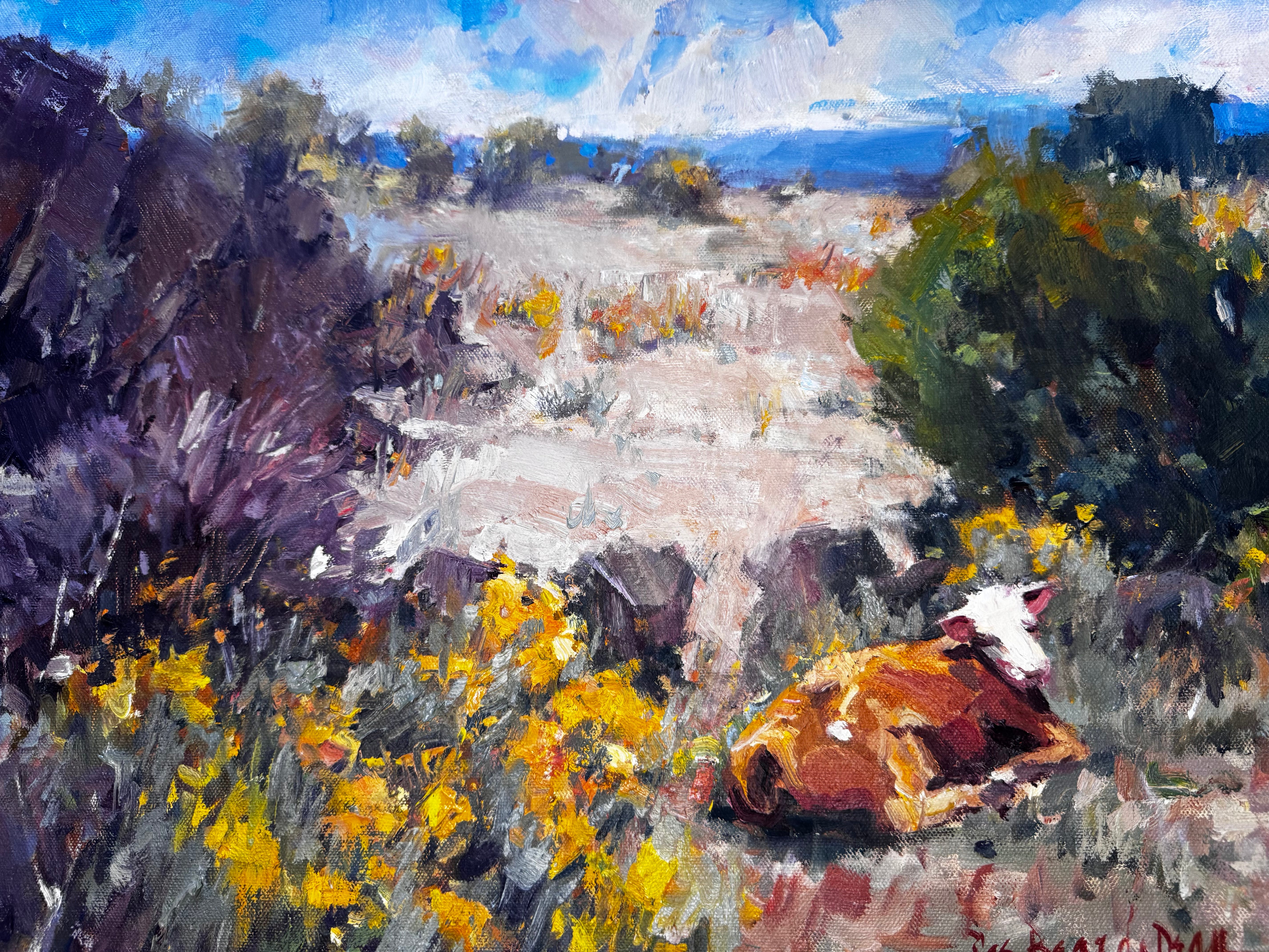 Seventy Six painting by John Beard Collection, 16x20 gallery wrap canvas showing a subtle abstract coastal scene
