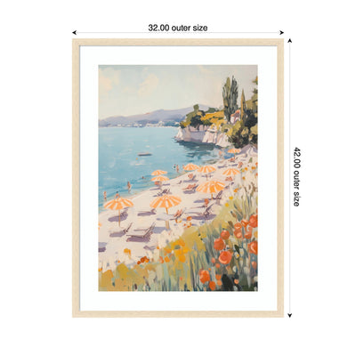 Sunny Beach Day by Melloi Art Prints Framed Wall Art Print