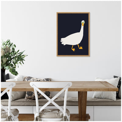 Sylvie Farm Duck Framed Canvas by Hannah Beisang