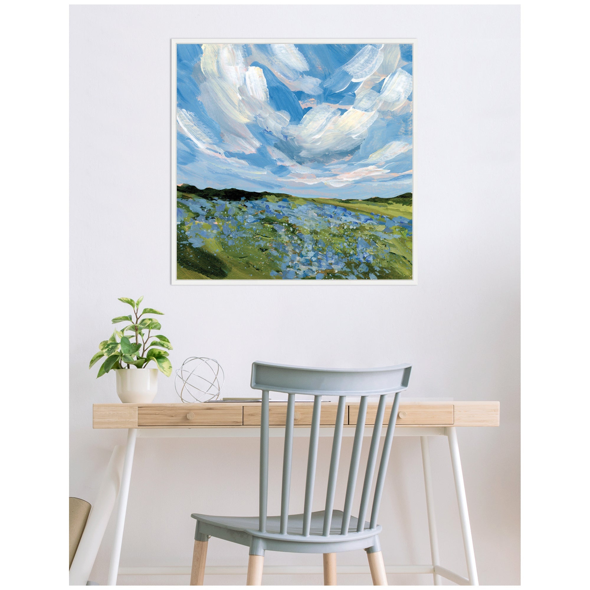 Texas Bluebonnets by Emily Kenney Framed Canvas Wall Art Print