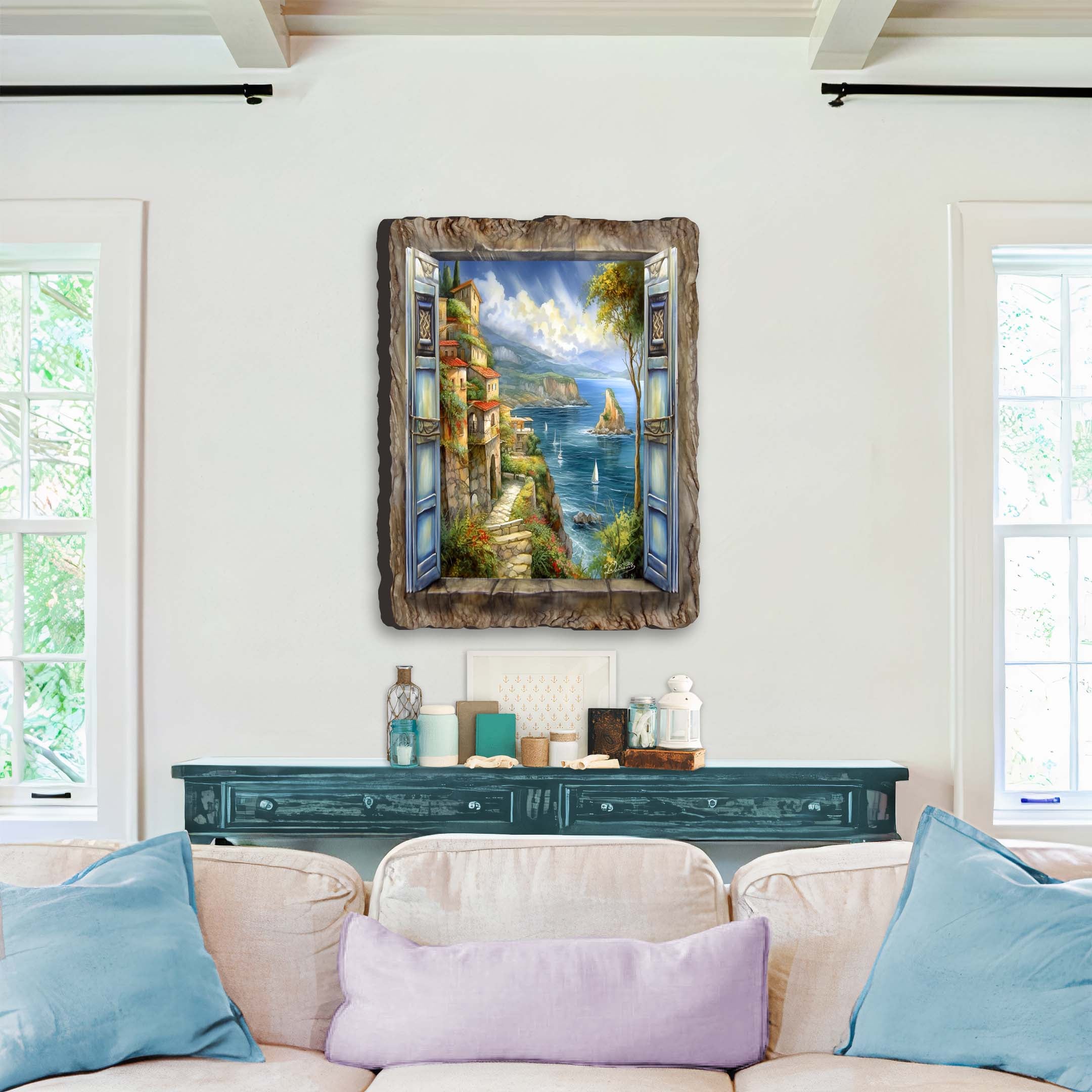 Seaside Window Perspective View Wall Art by G. DeBrekht Coastal Decor - 8492103W