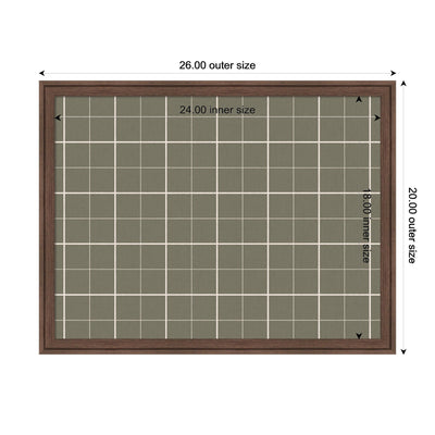 Framed Fabric Pinboard Sage Green Plaid Wall Organization
