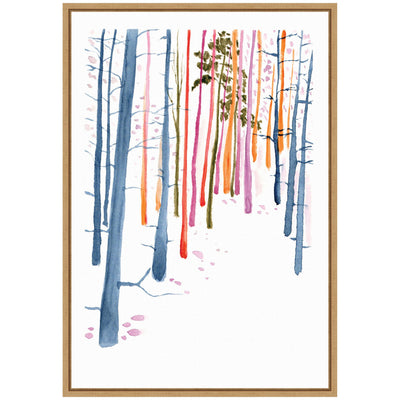 Sylvie Colorful Woodland Trees Framed Canvas by Viola Kreczmer