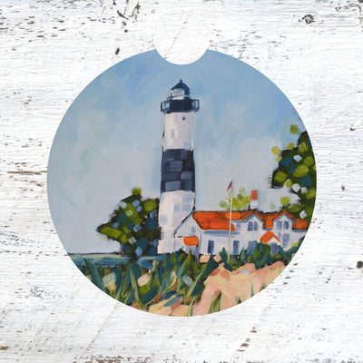 Car Coaster: Big Sable Point Lighthouse - Ludington. Artist Christi Dreese by Dreese Fine Art - Resin Society