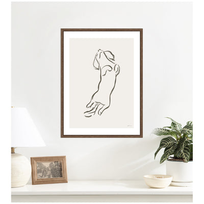 Dachshund Dog by Gabrielly Guedes Framed Canvas Wall Art Print
