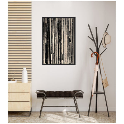 33 RPM Black and White 23x33 by Robert Cadloff Framed Canvas Wall Art Print