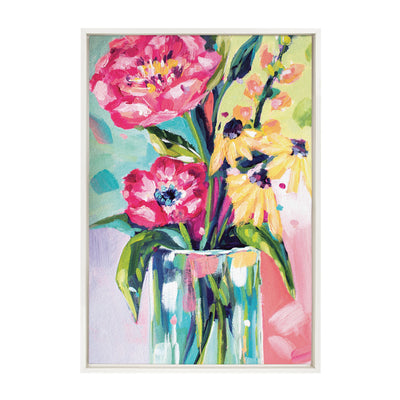Sylvie Yellow Daisies Framed Canvas by Rachel Christopoulos by kateandlaurel - main product image for Resin Society