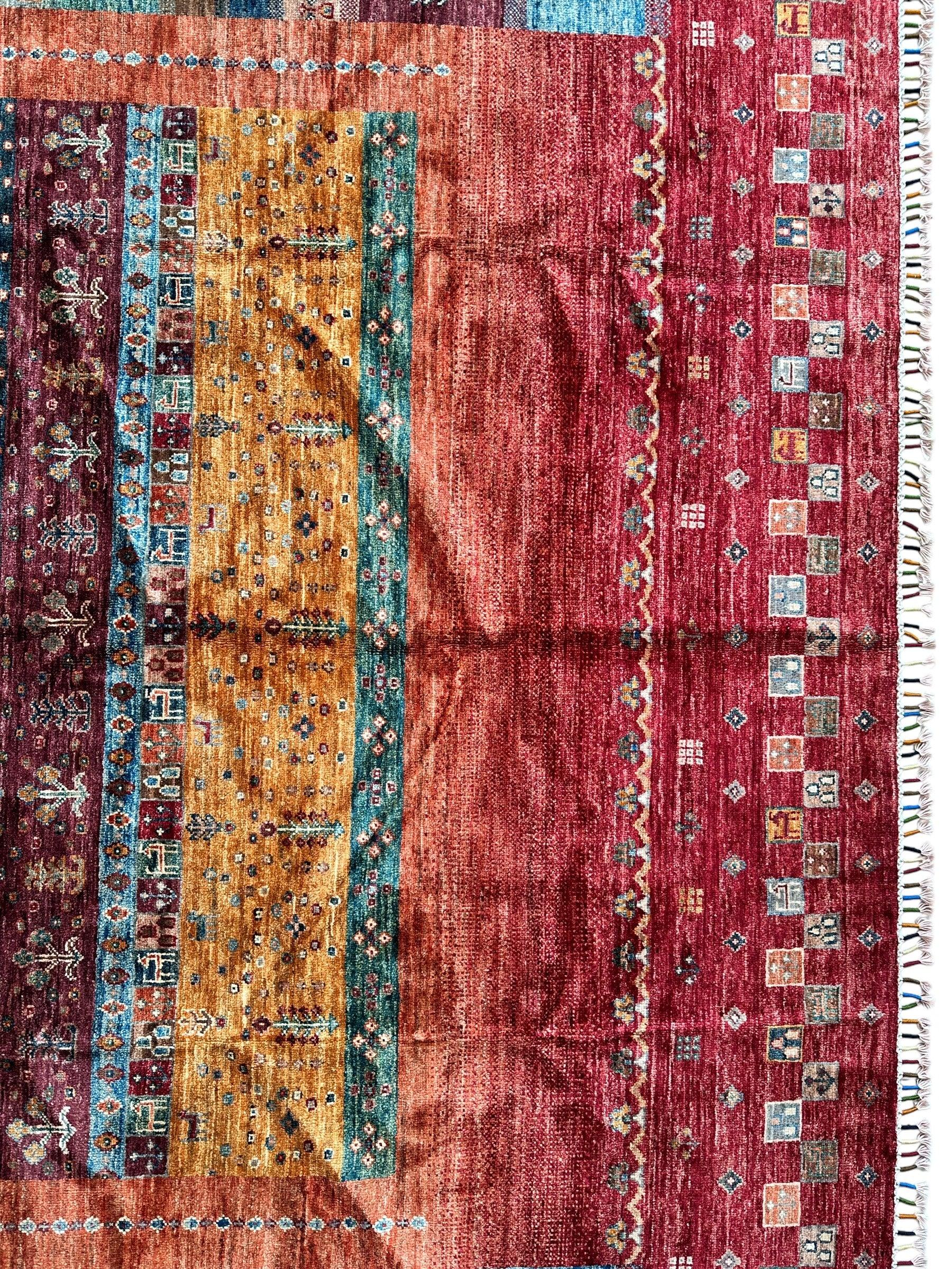 Afghani Khorjin Wool Rug – 7' x 9'10" – Vibrant Geometric & Tribal by Rugistan - product image 8 for Resin Society