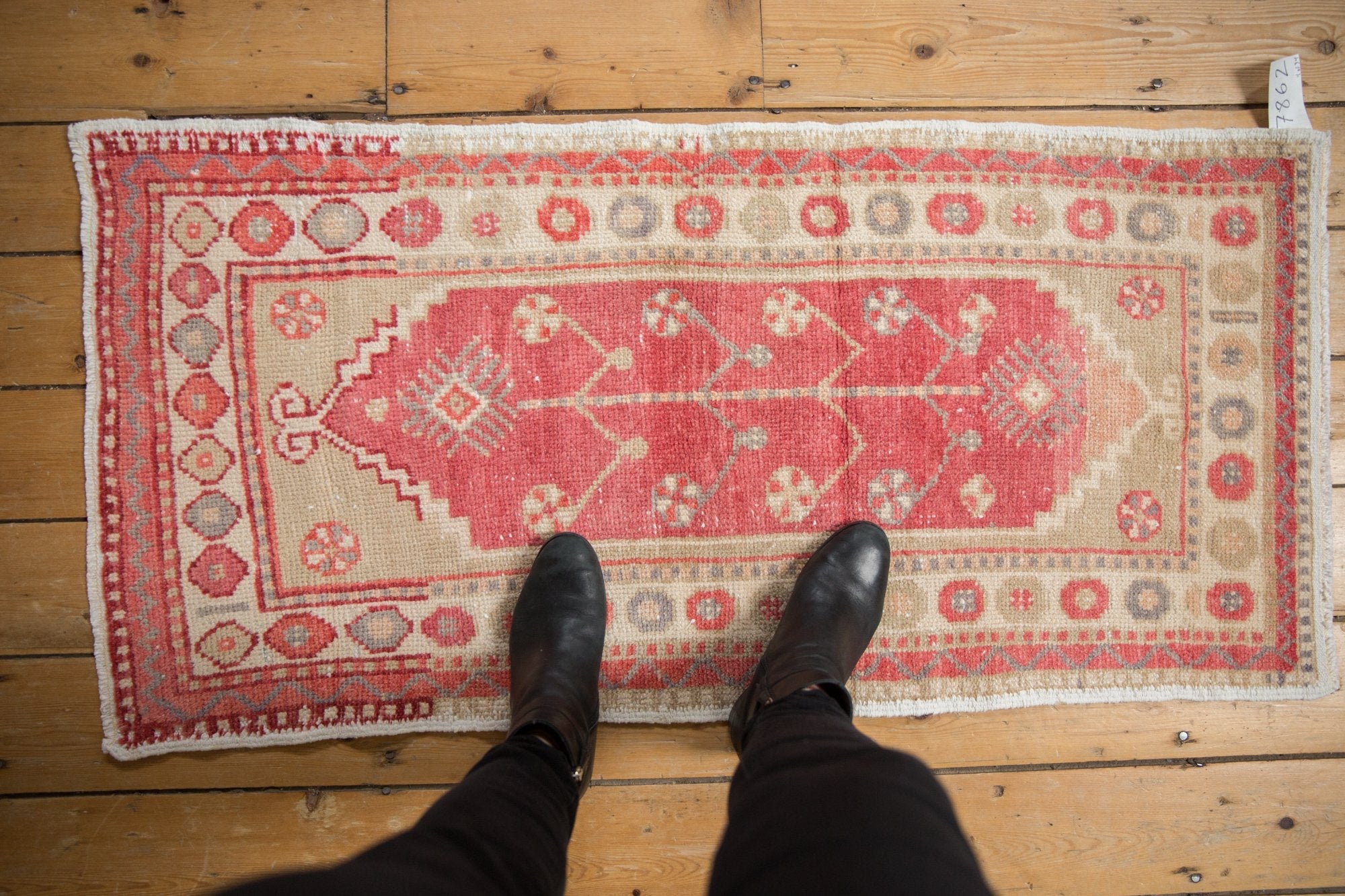 2x4.5 Vintage Distressed Oushak Rug Runner by Old New House® - product image 2 for Resin Society