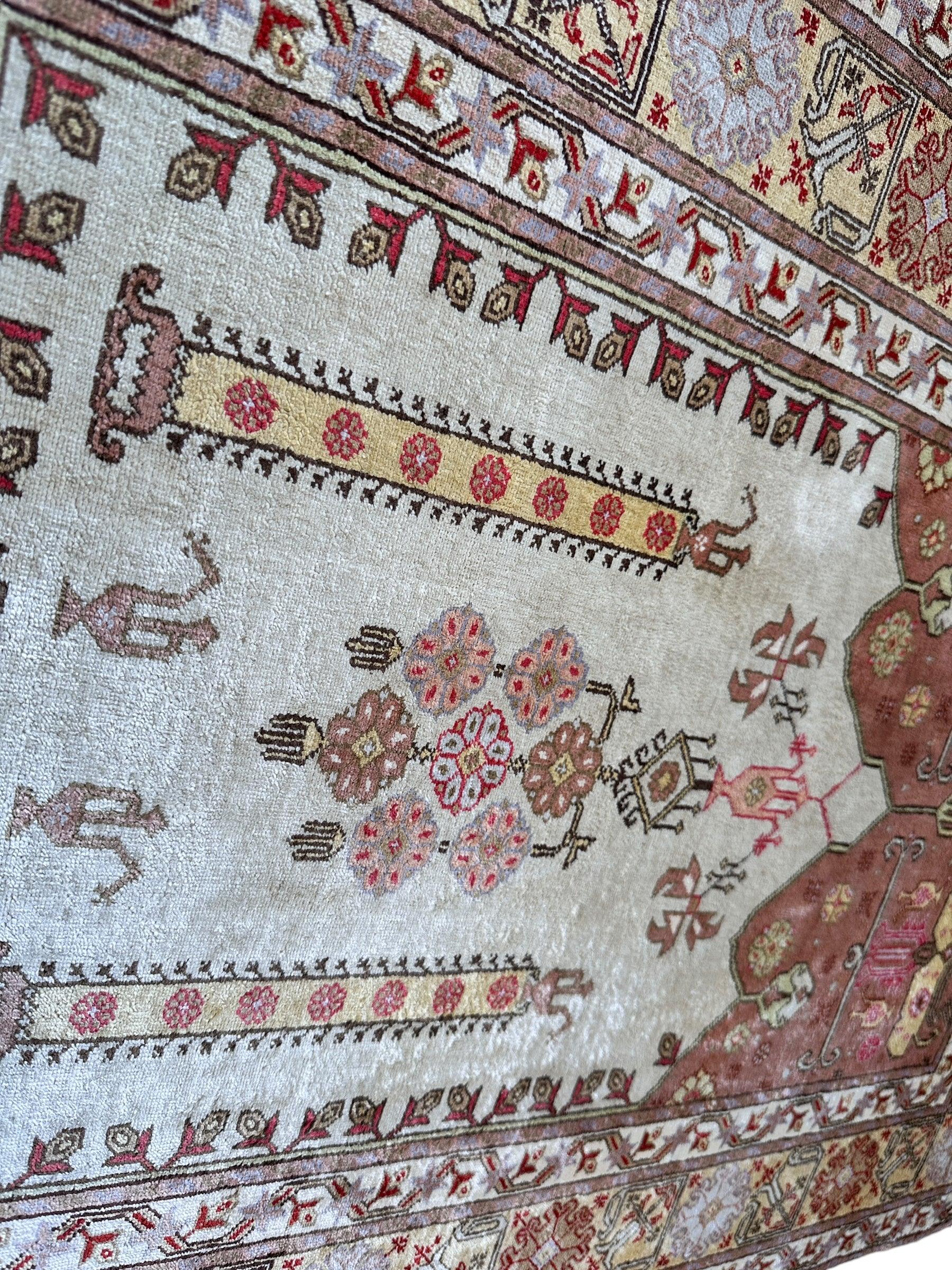 Luxurious Hand-Knotted Pure Silk Turkish Kayseri Rug – Intricate Floral by Rugistan - product image 10 for Resin Society
