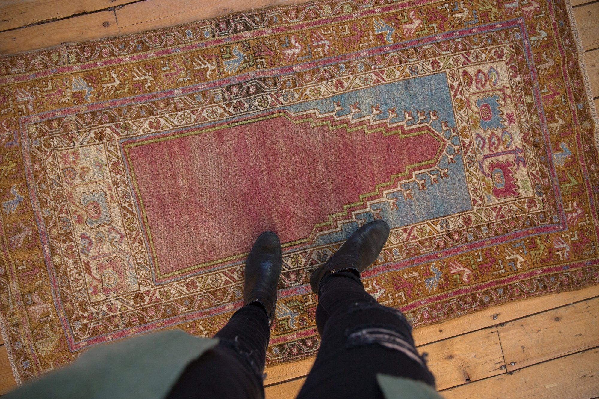 3.5x6 Vintage Distressed Oushak Rug by Old New House® - product image 2 for Resin Society