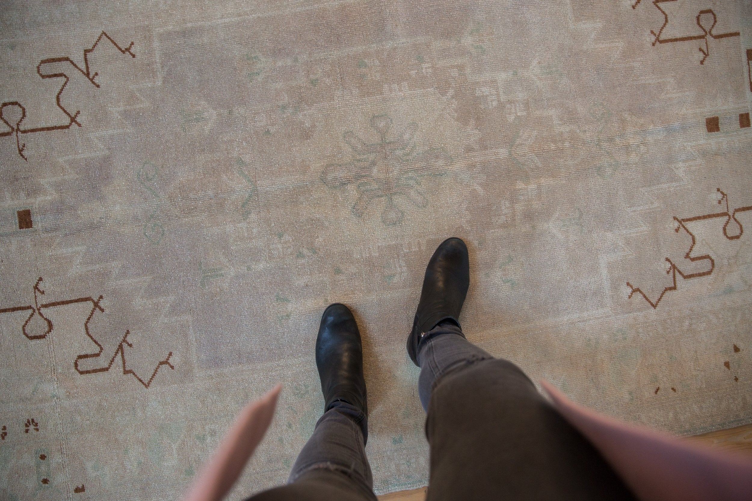 4.5x8 Vintage Distressed Oushak Rug by Old New House® - product image 2 for Resin Society
