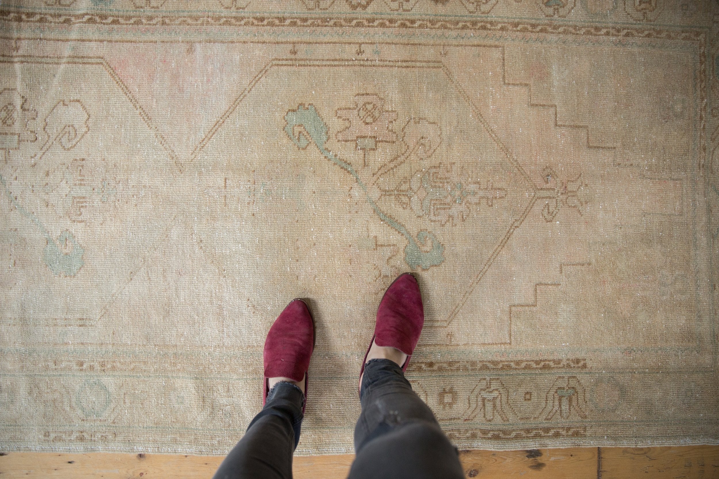 3.5x10.5 Vintage Distressed Oushak Rug Runner by Old New House® - product image 2 for Resin Society