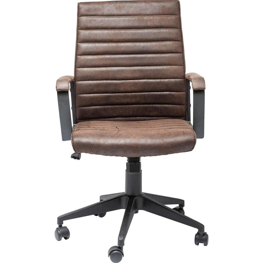 Office Chair Labora Brown with vintage leather look upholstery, five-star base, and ergonomic design