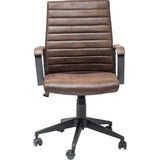 Office Chair Labora Brown with vintage leather look upholstery, five-star base, and ergonomic design