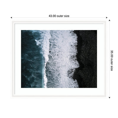 Framed Art Ocean Waves on the Black Beach in Iceland by Michael Schauer